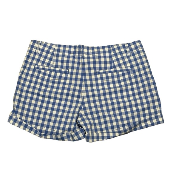 Women's Old Navy 8 M Medium Shorts Chino Khakis Checkered Blue Everyday Twill - Picture 4 of 9